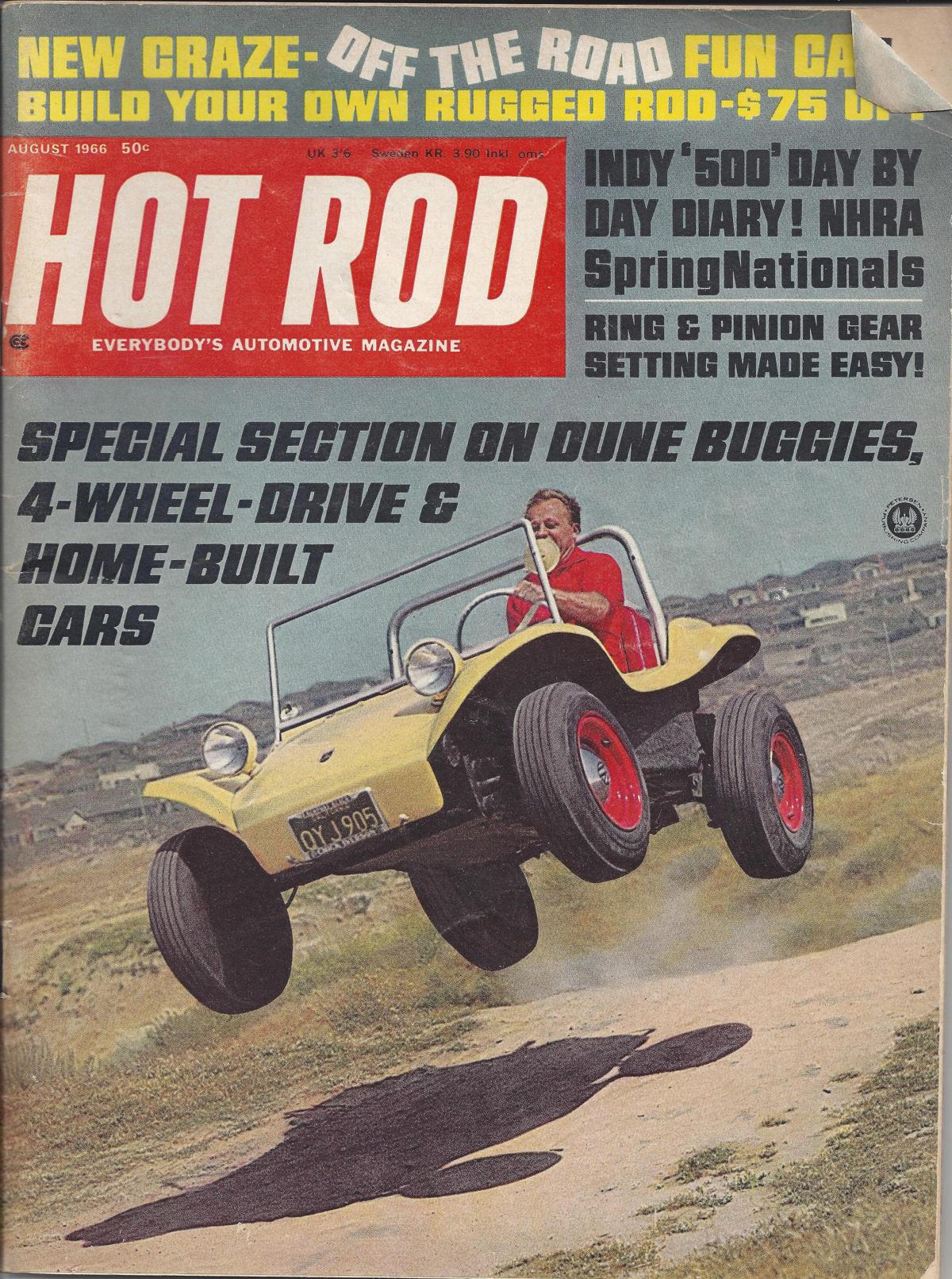Cover of Hot Rod magazine featuring an airborne Meyers Manx